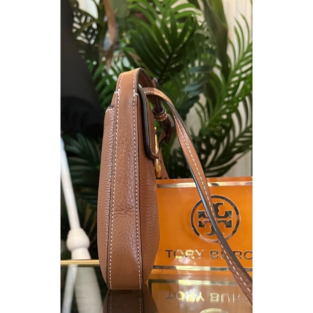 Tory Burch Camel Brown Leather Miller Shoulder Bag/Crossbody - Picture 4 of 10